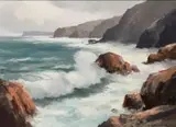 Maurice Canning Wilks, Antrim Coast Near Ballintoy