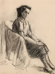 Nude by Roderic O'Conor, Charcoal, sold Dec 2020