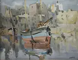 Desmond Carrick, Roundstone Harbour, c.1950 Watercolour