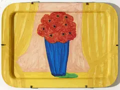 Bunch Of Flowers by William Crozier, Oil on a Skibbereen tin tray, sold May 2020