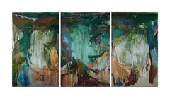 Barrie Cooke, Big Forest Borneo, 1976, Oil on canvas (triptych)