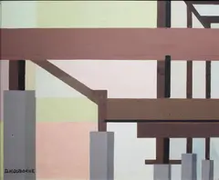 Dennis Osborne, Construction, Oil on paper