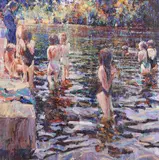 Arthur K. Maderson, The Swimming Lesson, Mixed media
