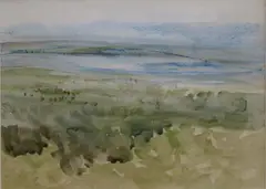 George Campbell, Coastal View, West Of Ireland, Watercolour & pastel