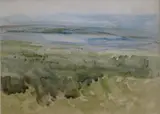 George Campbell, Coastal View, West Of Ireland, Watercolour & pastel