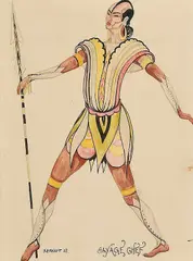 Harry Kernoff, Savage Chief, Watercolour