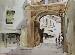 Desmond Carrick, The Arch, Watercolour