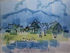 Desmond Carrick, Washing Day, Achill Island, c.1950 Watercolour