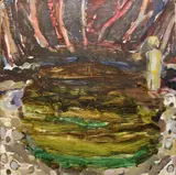 Barrie Cooke, Sweeney And The Watercress, Oil on board