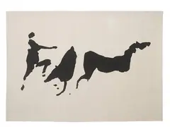 Louis le Brocquy, THE TÃIN, CÃšCHULAINN MOUNTING INTO HIS CHARIOT, 1969, Aubusson tapestry (no. 2 from an edition of 9)