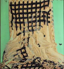 Alexis Harding, Painting On Green Ground, Oil and glass on canvas