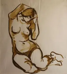 Barbara Warren, Lady Reclining, Oil on paper
