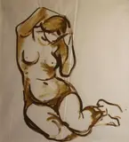 Barbara Warren, Lady Reclining, Oil on paper