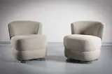 Andree Putman, A Pair Of Upholstered Slipper Chairs