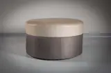 Andree Putman, Two Leather Circular Pouffes