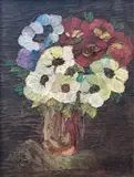 K. H. Ara, Untitled (Still Life - Flowers), Oil on Canvas Pasted on Board