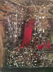 Rekha Rao, (Festive Lights) Under the Banyan Tree, Acrylic on Paper