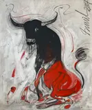 Sunil Das, Untitled (Bull), Mixed-Media on Canvas