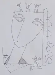 S. G. Vasudev, Untitled, Pen on paper