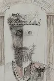 Ajit Dubey, Untitled (Portrait of a king), Charcoal on paper