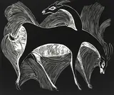 Ghulam Mohammed Sheikh, Hirna, Monochromatic limited edition print
