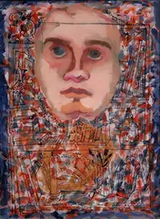 R Raja, Ourselves, Oil on transparent perspex