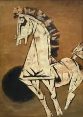 M. F. Husain, Untitled (Horse), Acrylic on Canvas