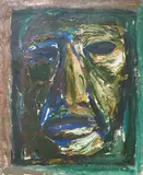 Rabin Mondal, Untitled (Face), Mixed Media on Paper