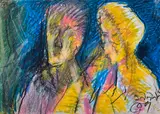 Reba Hore, Untitled (Man & Woman), Pastel on paper