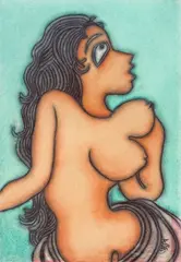 Prokash Karmakar, Nude, Mixed-Media on Paper