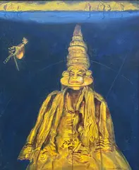Aditya Basak, Kathakali, Mixed-Media on Canvas