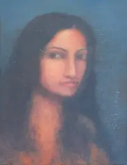 Suhas Roy, Untitled (Face), Oil on board