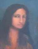 Suhas Roy, Untitled (Face), Oil on board