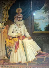 Khan Shid Ali, Portrait Of A Ruler Of Mewar, Oil on canvas