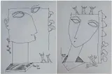S. G. Vasudev, Untitled (Sketch of a man & another sketch of a woman)