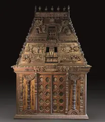 Rare Wooden Model Of A South-indian Temple, Veetu Koyil or Home Temple, south-India, c. 1800