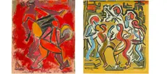 K. K. Hebbar, Untitled, a. MAHABALESHWAR (FOLK DANCERS)