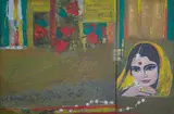 Rekha Rao, Introspection (Meena Kumari), Oil on canvas