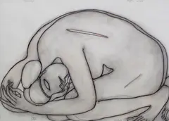 Jogen Chowdhury, Wounded, Watercolour on paper