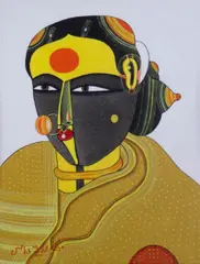 Thota Vaikuntam, Woman, Acrylic on canvas