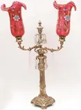 Epns Two Branch Candle Stand, Heavily casted in Colonial style, Dimension: 35 in