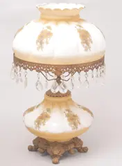 Table Lamp, Edwardian Era, White Glass