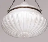 Ceiling Lamp, Fluted large American glass dome