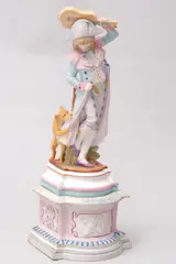 Porcelain Figure, A young wandering minstrel, Dimension: 18 in