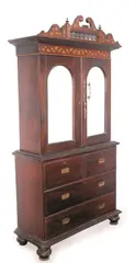 Untitled by Rosewood Bureau, With split pediments and balustraded panel below., sold Jan 2008
