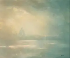 George Munton, Light On The Thames At St Paul'S, Oil on canvas