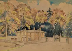 George Jackson, Restaurant At The Gate To Fountains Abbey, Studley Royal, Watercolour and pencil