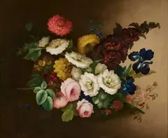 Edwin Steele, Still Life Of Flowers, Oil on canvas