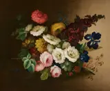 Edwin Steele, Still Life Of Flowers, Oil on canvas