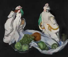 Philip Naviasky, Still Life Of Porcelain Ornaments And Fruit, Oil on board